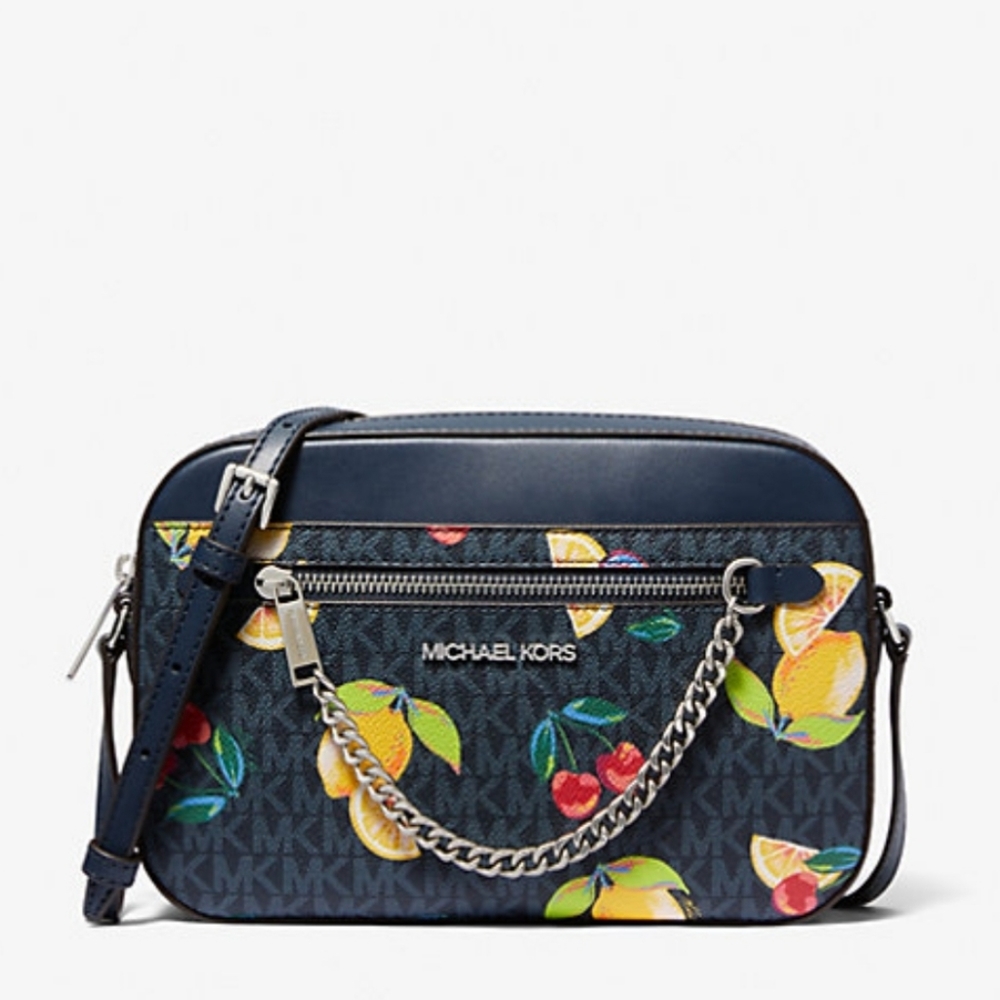 Michael kors Jet Set Large Fruit Print Logo Crossbody Bag